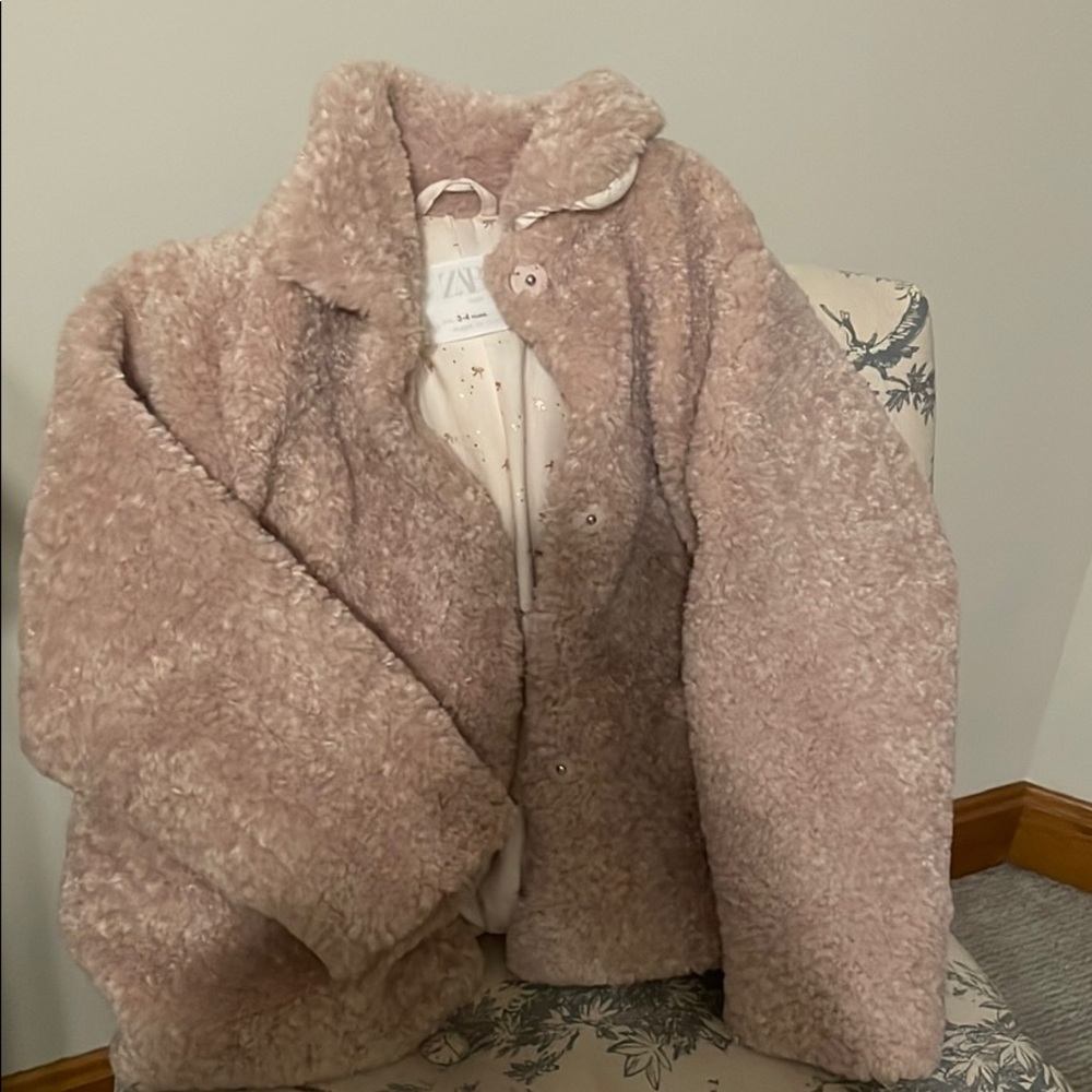 Zara girls fuzzy jacket